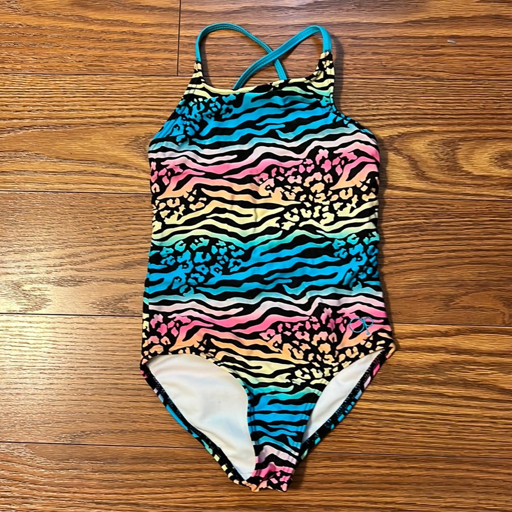 Multicolored one piece swimsuit.